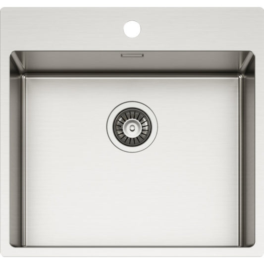ELLECI COMPASS LIM500SAC Lavello 1 Vasca Inox Satinato Flat Filotop Sottotop cm. 54 x 51