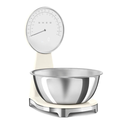 SMEG KSF01CRWW Bilancia da Cucina Digitale e Analogica con Ciotola Inox 1,8 L