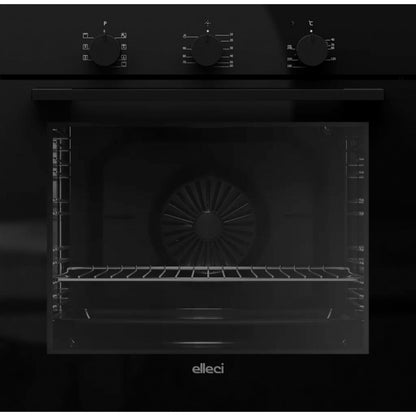 ELLECI FVUR601BKNB Forno Elettrico Ventilato Incasso Grill A Nero 80 Lt cm 60 x 60