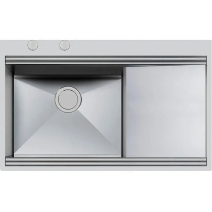 Foster Milanello 1040052 Lavello Filotop 1 Vasca Sinistra Gocciolatoio Destra Acciaio inox mm. 806 x 520
