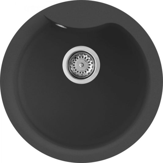 ELLECI EGO ROUND LGEROU59 Lavello 1 Vasca Circolare Incasso Sopratop Granitek Antracite 59 Diam. 485 mm