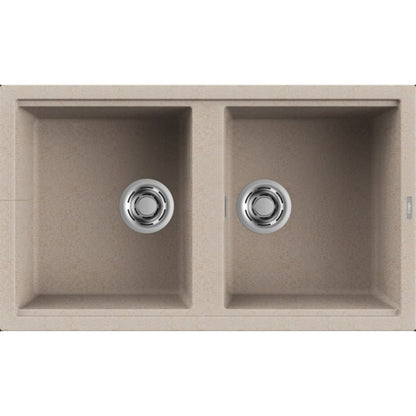 ELLECI BEST 450 LGB45051 Lavello 2 Vasche Reversibile Granitek Avena cm. 116 x 51