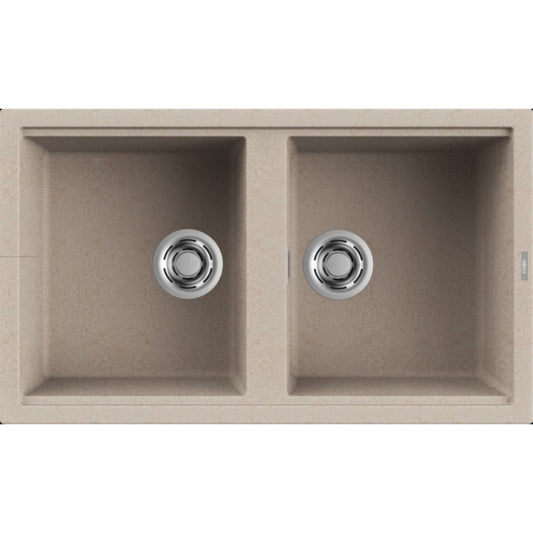ELLECI BEST 450 LGB45051 Lavello 2 Vasche Reversibile Granitek Avena cm. 116 x 51
