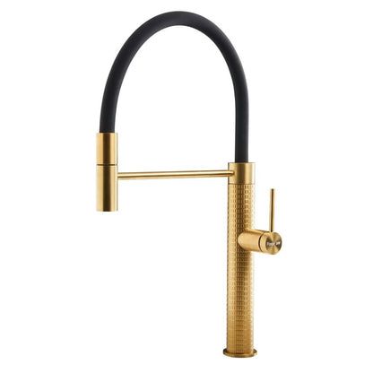 Foster Skin 8424859 Miscelatore Monocomando Cucina Gold PVD Acciaio Inox AISI 316 con Canna Girevole e Snodabile