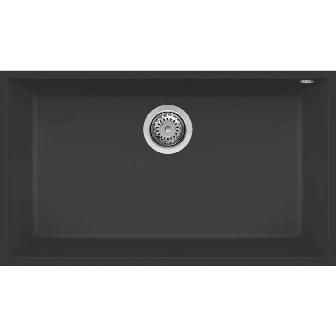 ELLECI QUADRA 130 LGQ13040 Lavello 1 Vasca Granitek Sopratop Nero G40 cm. 79x50