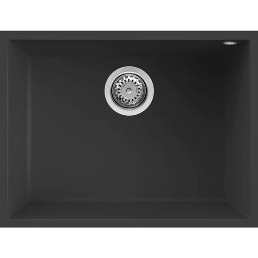 ELLECI QUADRA 110 LGQ11059BSO Lavello da Incasso 1 Vasca Sottotop Granitek Antracite 59 cm. 58 x 44