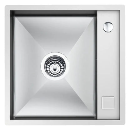 Foster 1236050 Quadra Lavello da Cucina Incasso Filotop Acciaio Inox Spazzolato 44 x 44 cm
