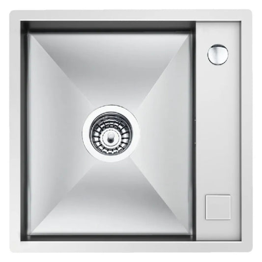 Foster 1236050 Quadra Lavello da Cucina Incasso Filotop Acciaio Inox Spazzolato 44 x 44 cm