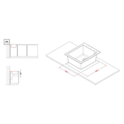 Elleci Quadra 100 LGQ10062 Lavello da Incasso 1 Vasca Sopratop Granitek Bianco Antico cm. 41 x 50