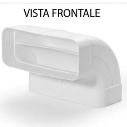 FOSTER 9700535 Connettore Angolo 90° Rettangolare Bianco per Cappe Verticale