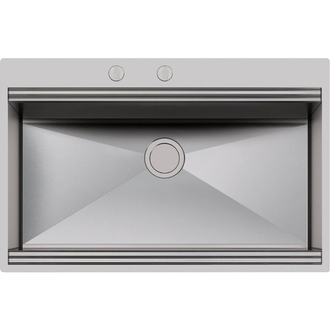 Foster Milanello Workstation 1034050 Lavello 1 Vasca Incasso Filotop Acciaio Inox Spazzolato mm. 806x520