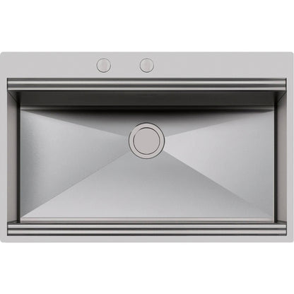 Foster Milanello Workstation 1034050 Lavello 1 Vasca Incasso Filotop Acciaio Inox Spazzolato mm. 806x520