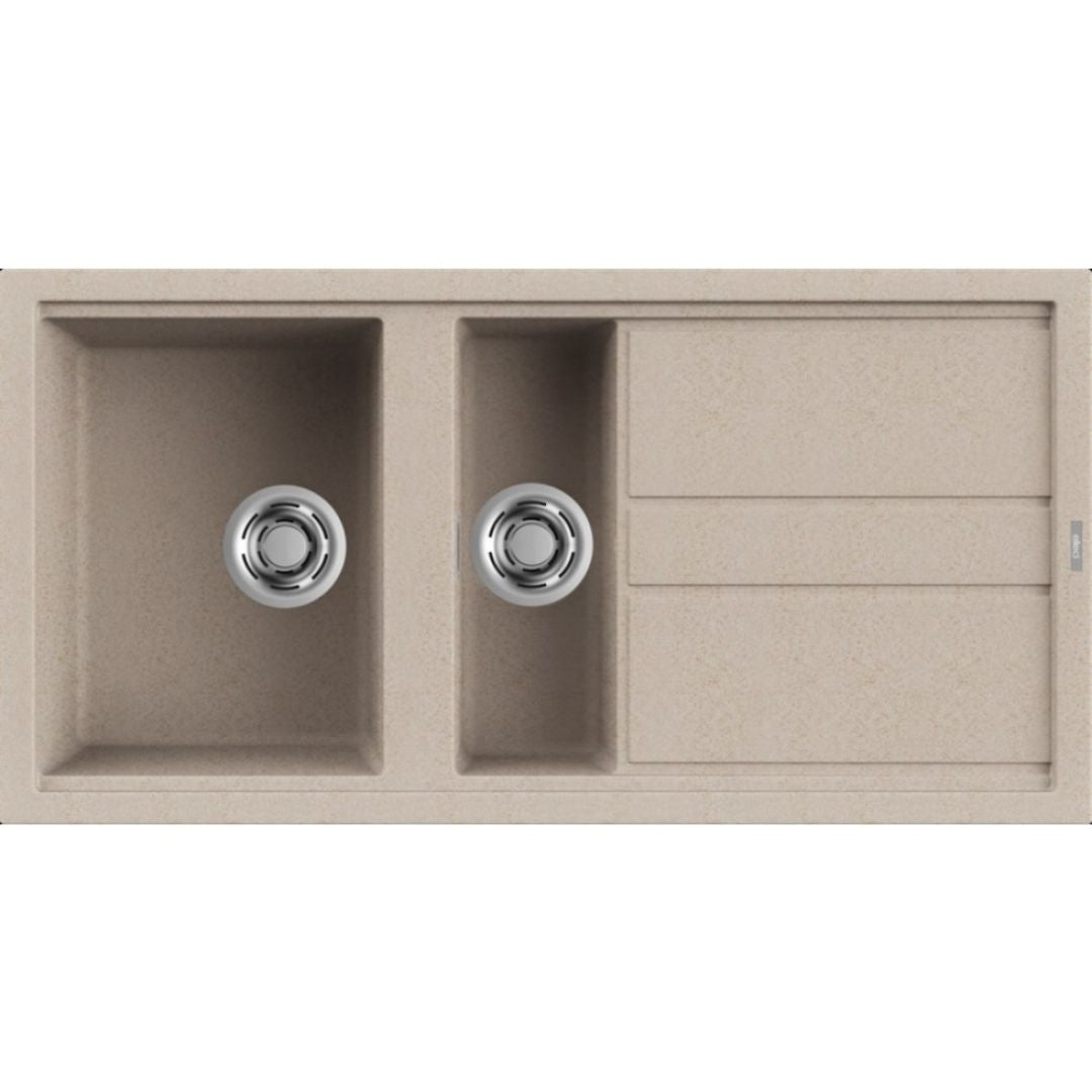 ELLECI BEST 475 LGB47551 Lavello 1 Vasca e Vaschetta con Gocciolatoio Reversibile Sopratop Granitek Avena 51 cm. 100 x 51