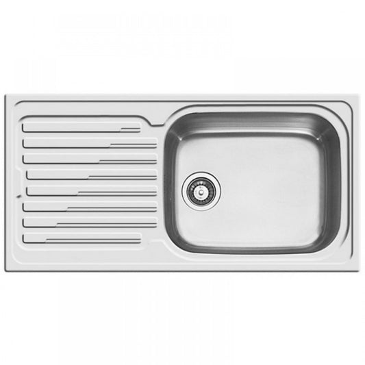 ELLECI LIK480SACDX SKY 480 Lavello Cucina 1 Vasca con Gocciolatoio Destra Acciaio cm. 100 x 51