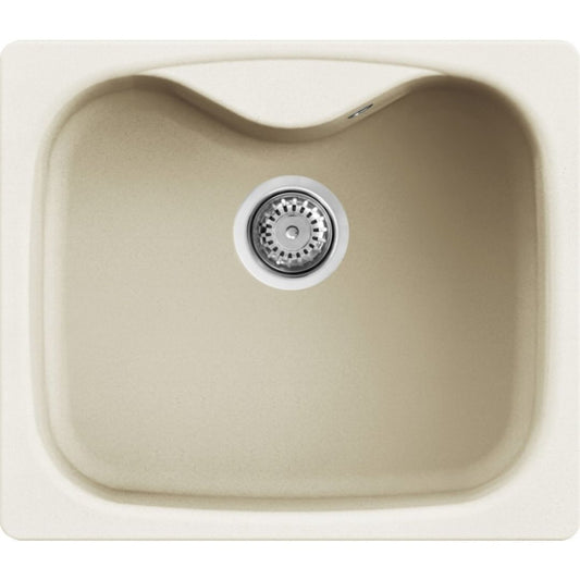 ELLECI FOX 200 LGF20062 Lavello da Incasso 1 Vasca Sopratop Granitek Bianco Antico 62 mm. 584 x 504