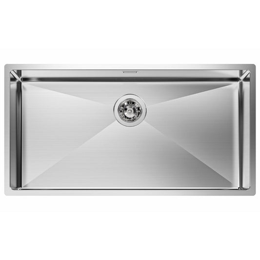 Foster Quadra R12 1718050 Lavello 1 Vasca Incasso Sopratop/Filotop Acciaio Inox Spazzolato cm. 84 x 44