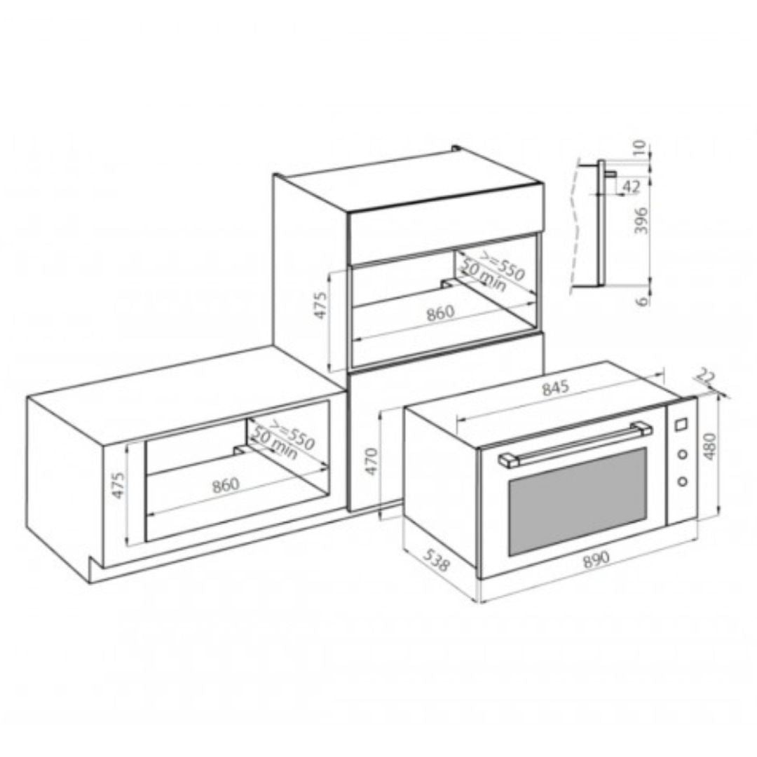 FOSTER FL 90 7107646 Forno Multifunzione Gun Metal Anti-Touch 91 L Classe A cm. 90 x 48