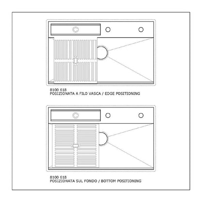 Foster 3780000 Galante Lavello Sottotop 1 Vasca Inox Spazzolato con Canalino cm. 86 x 52