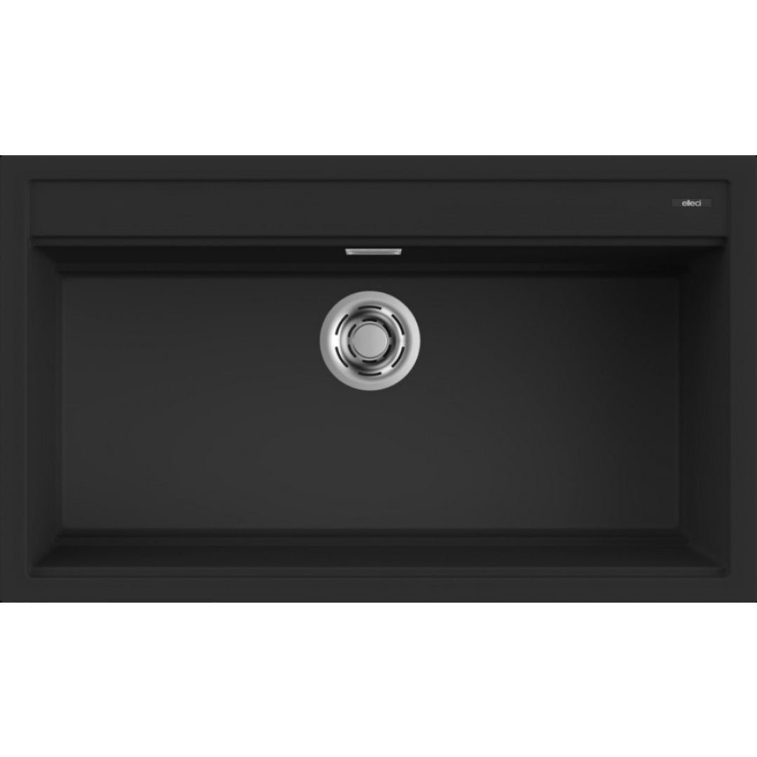 Elleci Best 360 LKB36086 Lavello da Incasso 1 Vasca Sopratop Keratek Nero cm. 86 x 51
