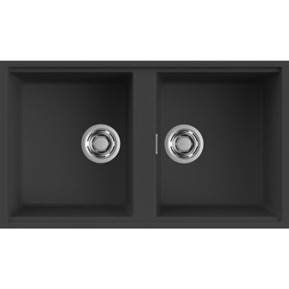 ELLECI BEST 450 LGB45059BSO Lavello 2 Vasche Sottotop Granitek Antracite 59 cm. 84 x 49