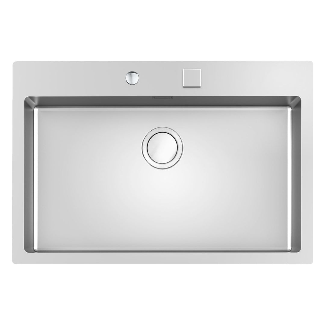 Foster S4001 3366050 Lavello 1 Vasca Incasso Sopratop/Filotop Acciaio Inox Spazzolato cm. 77 x 52