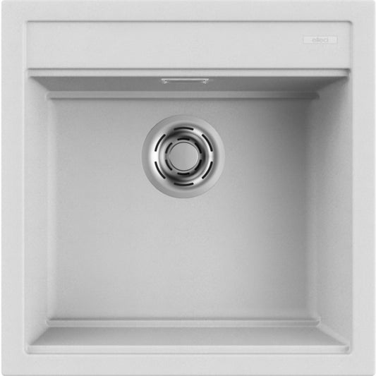 Elleci Best 104 LGB10468 Lavello da Incasso 1 Vasca Sopratop Granitek Matt Bianco 68 cm. 51 x 51