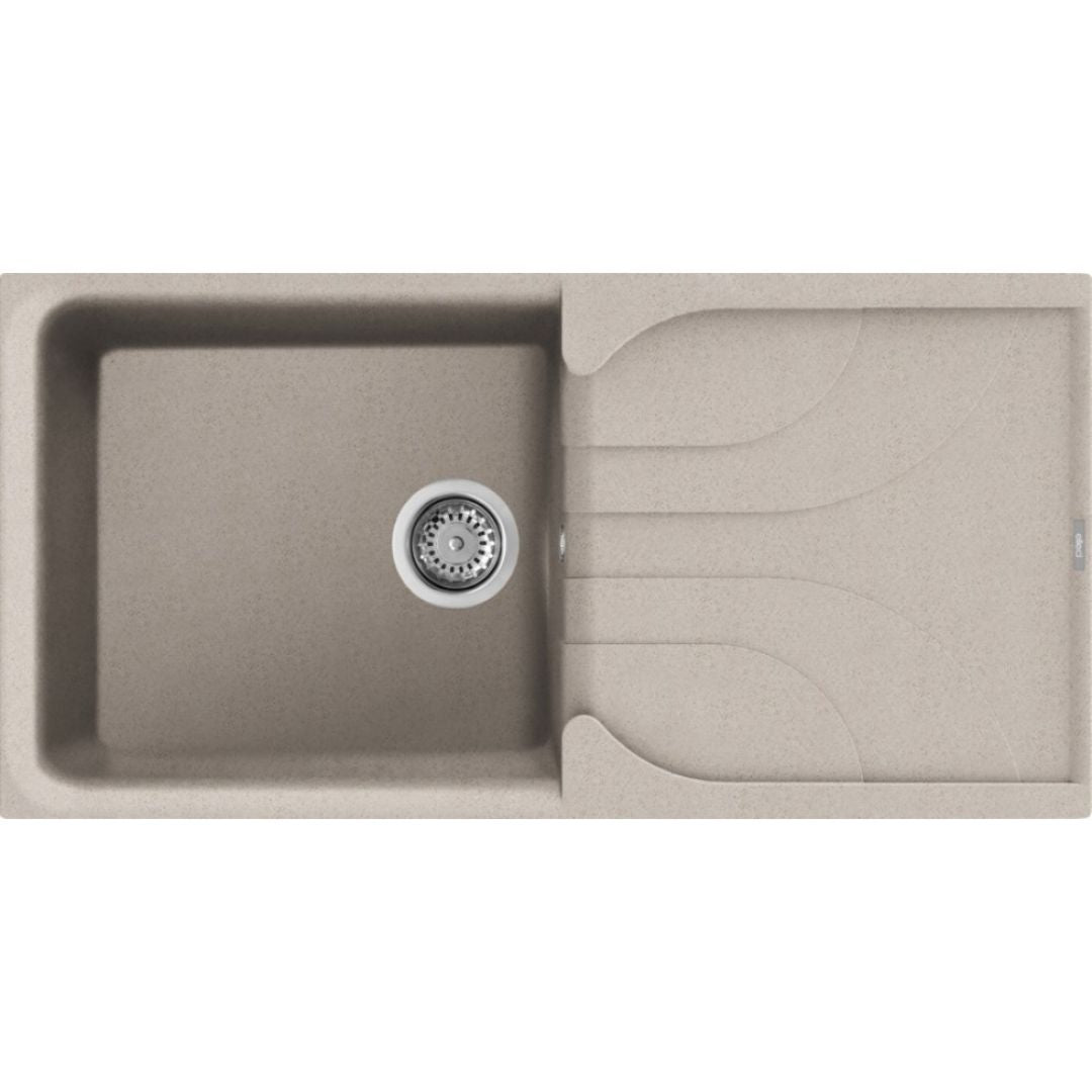 ELLECI EGO 480 LGE48051 Lavello 1 Vasca con Gocciolatoio Reversibile Sopratop Granitek Avena 51 cm. 100 x 50