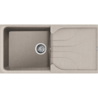 ELLECI EGO 480 LGE48051 Lavello 1 Vasca con Gocciolatoio Reversibile Sopratop Granitek Avena 51 cm. 100 x 50