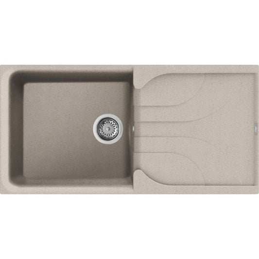 ELLECI EGO 480 LGE48051 Lavello 1 Vasca con Gocciolatoio Reversibile Sopratop Granitek Avena 51 cm. 100 x 50