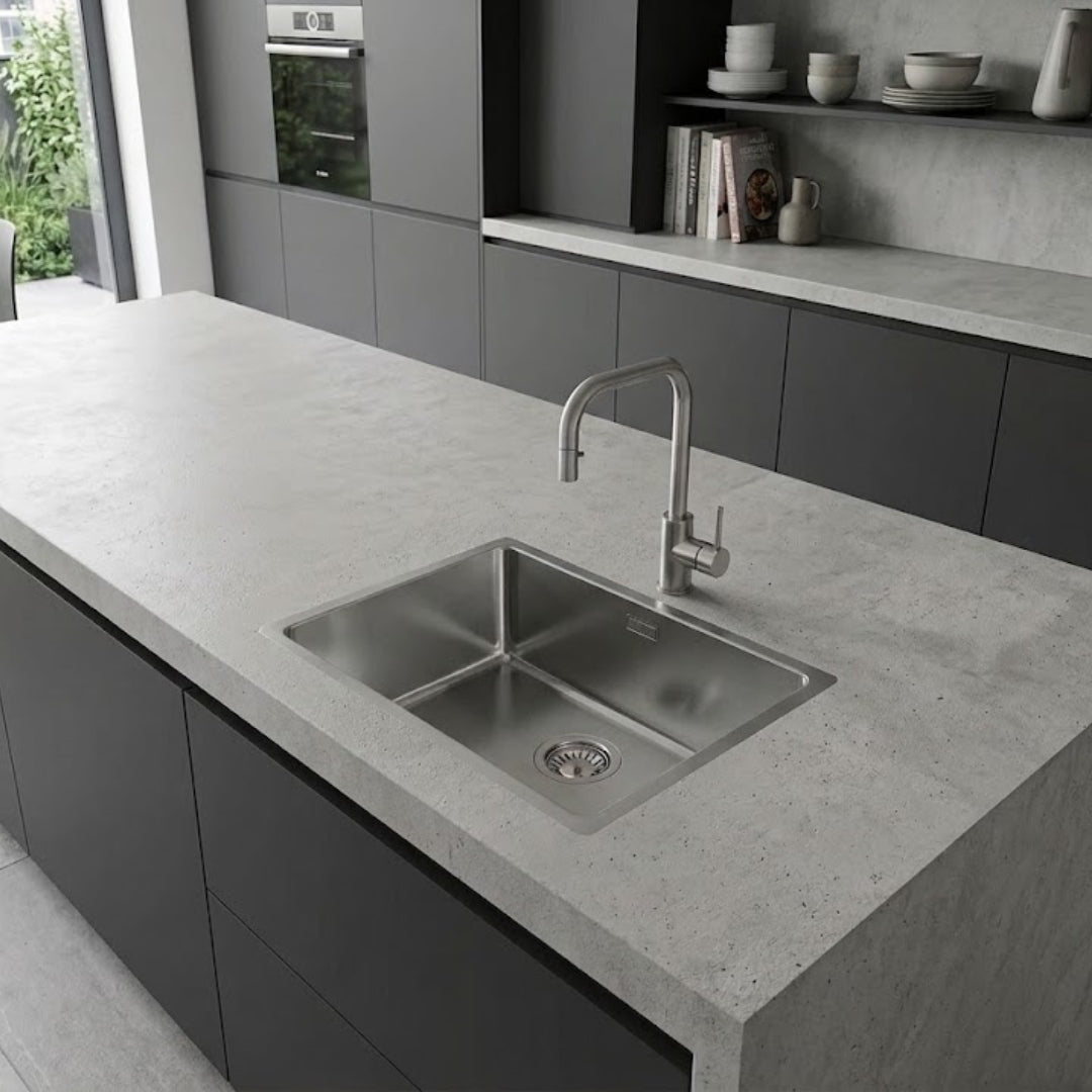Foster Phantom 4350001 Lavello 1 Vasca Incasso Filotop Acciaio Inox Spazzolato cm. 51 x 41