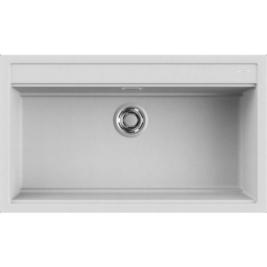 Elleci Best 360 LGB36068 Lavello da Incasso 1 Vasca Monovasca Sopratop Granitek Bianco Titano cm. 86 X 51