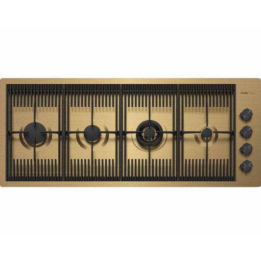 Foster Milanello 7681 009 Piano Cottura Gas 4 Fuochi in Linea PVD Oro cm. 111 x 47
