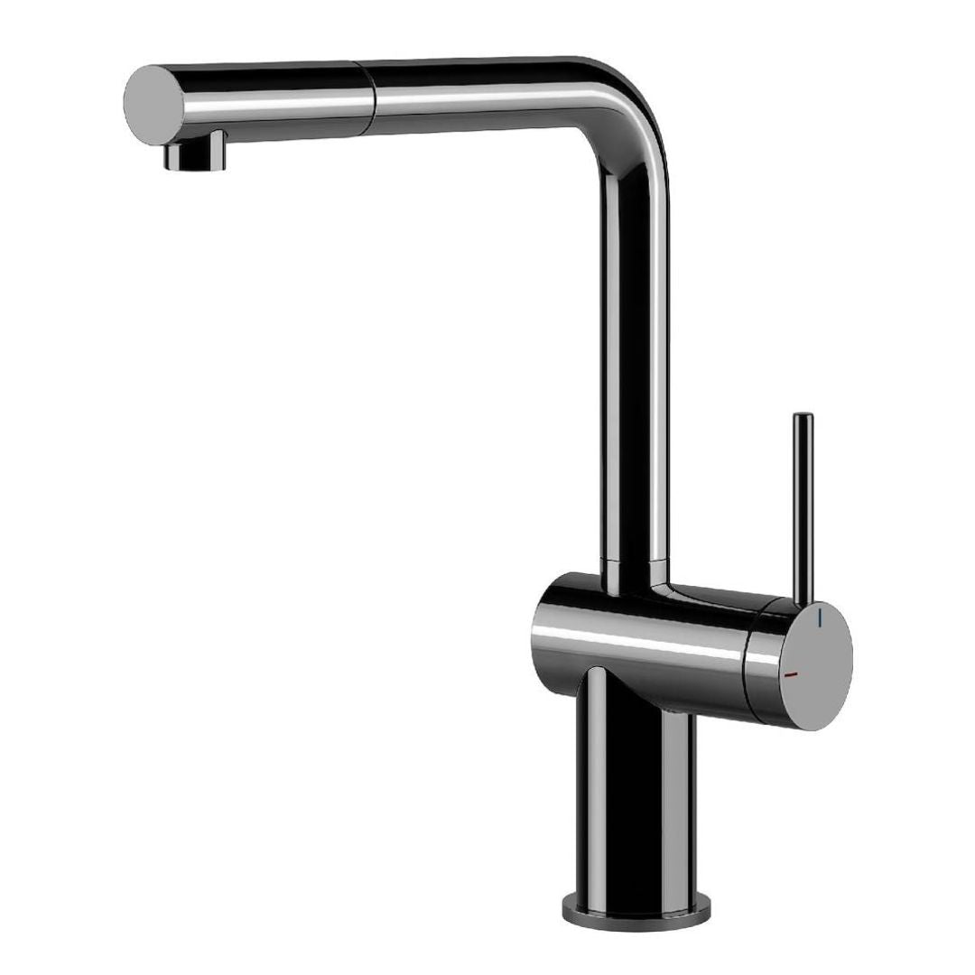 FOSTER IOTA 8426106 Miscelatore Cucina con Canna Girevole ed Estraibile Gun Metal PVD