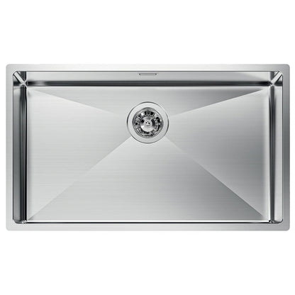 Foster Quadra R12 1717050 Lavello 1 Vasca Sopratop/Filotop Acciaio Inox Spazzolato 75x44
