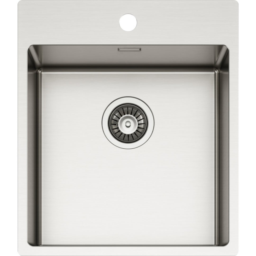 ELLECI COMPASS LIM400SAC Lavello Incasso 1 Vasca Inox Satinato Flat e Filotop cm 44 x 51