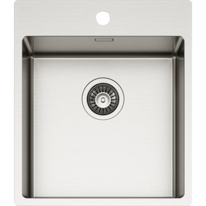 ELLECI COMPASS LIM400SAC Lavello Incasso 1 Vasca Inox Satinato Flat e Filotop cm 44 x 51