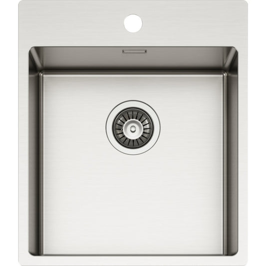ELLECI COMPASS LIM400SAC Lavello Incasso 1 Vasca Inox Satinato Flat e Filotop cm 44 x 51