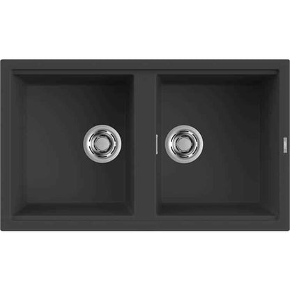ELLECI BEST 450 LGB45059 Lavello 2 Vasche Reversibili Sopratop Antracite Granitek cm. 86 x 51