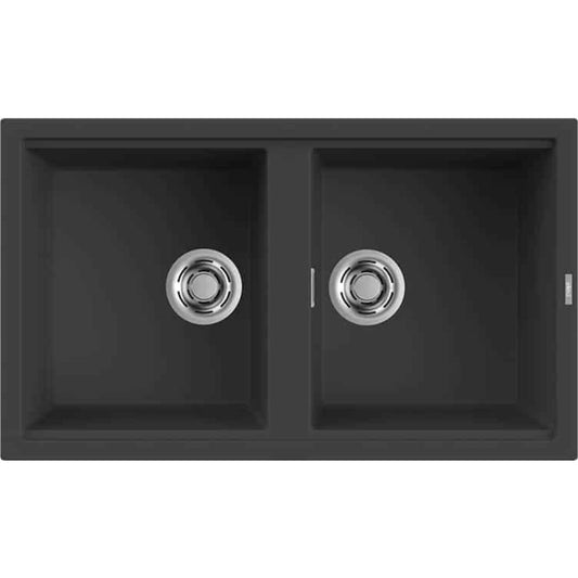ELLECI BEST 450 LGB45059 Lavello 2 Vasche Reversibili Sopratop Antracite Granitek cm. 86 x 51