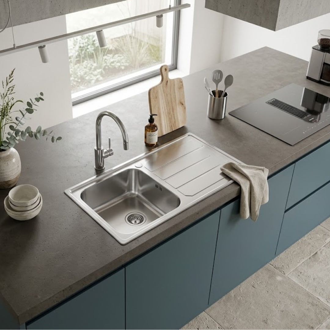 FOSTER Elettra 5186062 Lavello 1 Vasca Sinistra Inox Spazzolato Gocciolatoio cm. 86x50