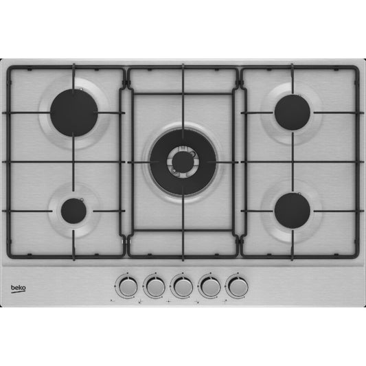 BEKO HIAW75224SXE Piano Cottura Gas 5 Fuochi Tripla Corona Centrale Inox cm. 75 x 51