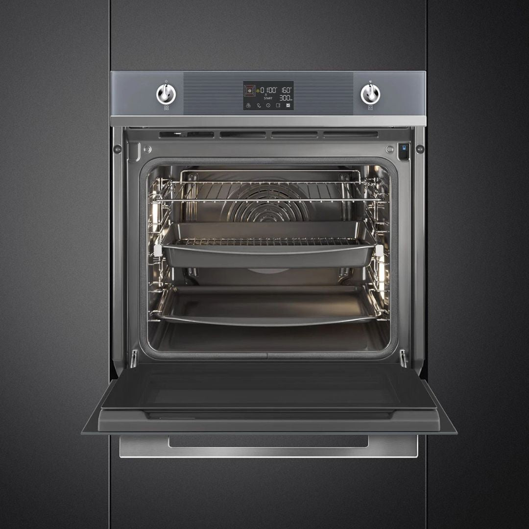SMEG SOP6102S2PS Galileo Forno Combinato Vapore Pirolitico 68 Lt. Argento cm. 60 x 60