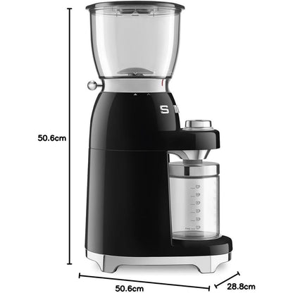 SMEG CGF01BLEU Macinacaffè Elettrico 30 Livelli di Macinatura Antistatico Nero