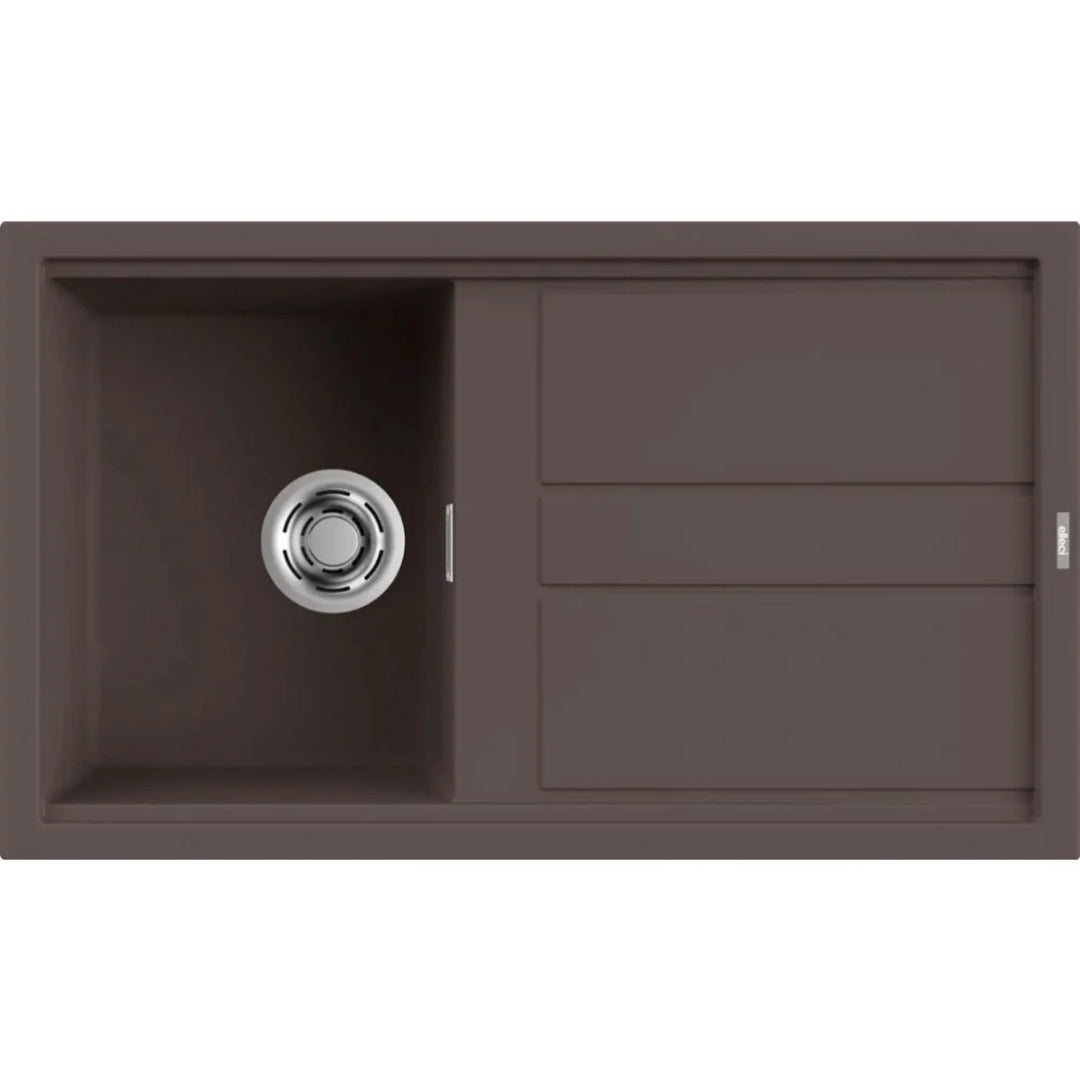 Elleci Best 400 LKB40087 Lavello 1 Vasca con Gocciolatoio Reversibile Incasso Sopratop Keratek Cocoa cm. 86 x 51