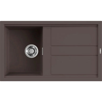 Elleci Best 400 LKB40087 Lavello 1 Vasca con Gocciolatoio Reversibile Incasso Sopratop Keratek Cocoa cm. 86 x 51