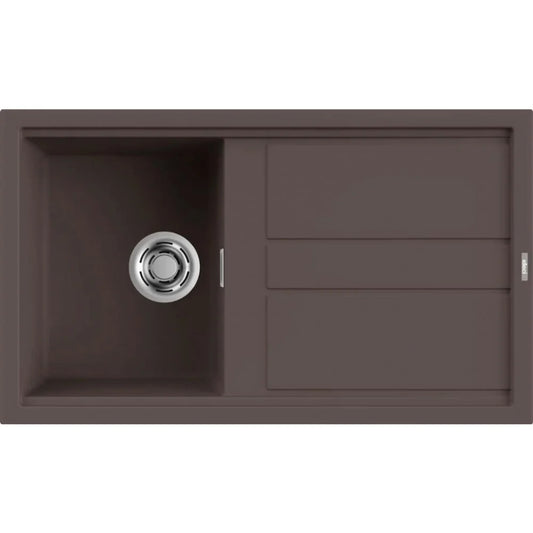 Elleci Best 400 LKB40087 Lavello 1 Vasca con Gocciolatoio Reversibile Incasso Sopratop Keratek Cocoa cm. 86 x 51