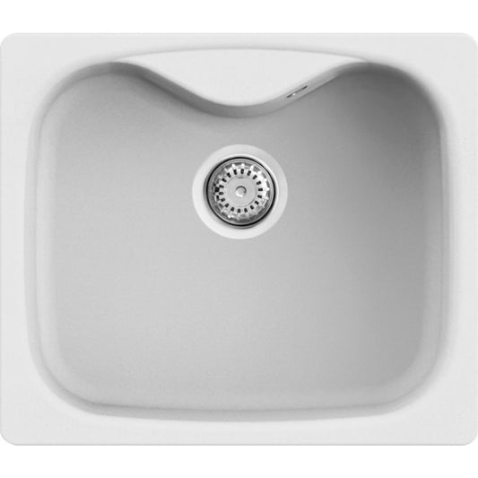 ELLECI FOX 200 LGF20068 Lavello da Incasso 1 Vasca Sopratop Bianco Granitek mm. 584 x 504