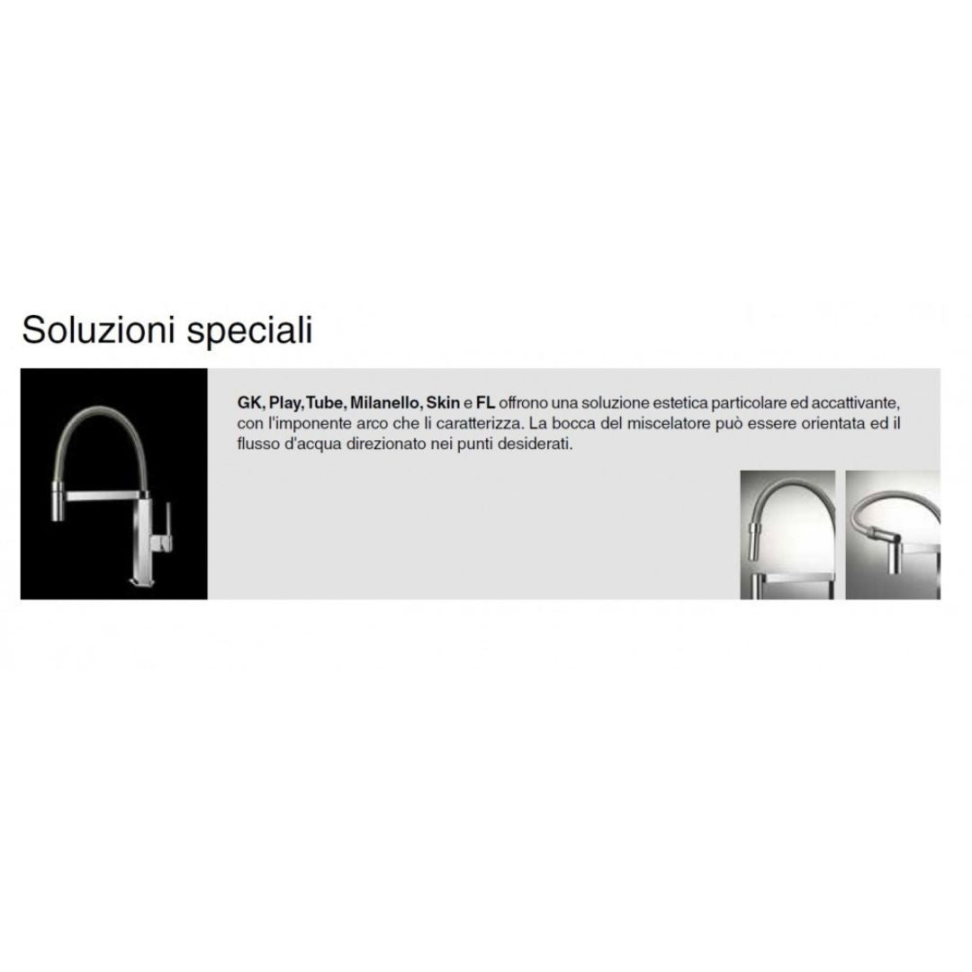 FOSTER PLAY 8487000 Miscelatore Monocomando Cucina Cromato con Canna Girevole Snodabile