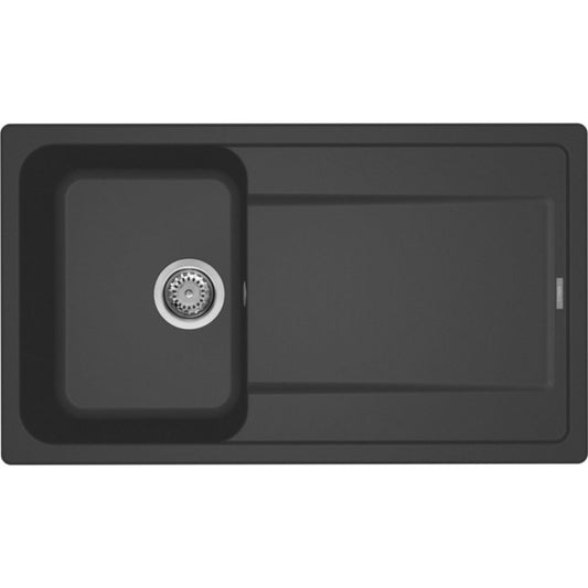 ELLECI LIFE 400 LG240059 Lavello da Incasso 1 Vasca con Gocciolatoio Reversibile Granitek Antracite 59 cm. 86 x 50