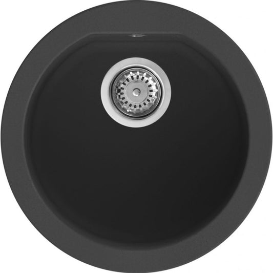 ELLECI LGFROU40 Lavello da Incasso 1 Vasca Circolare Monovasca Sopratop Diam. 45 cm Granitek Nero 40